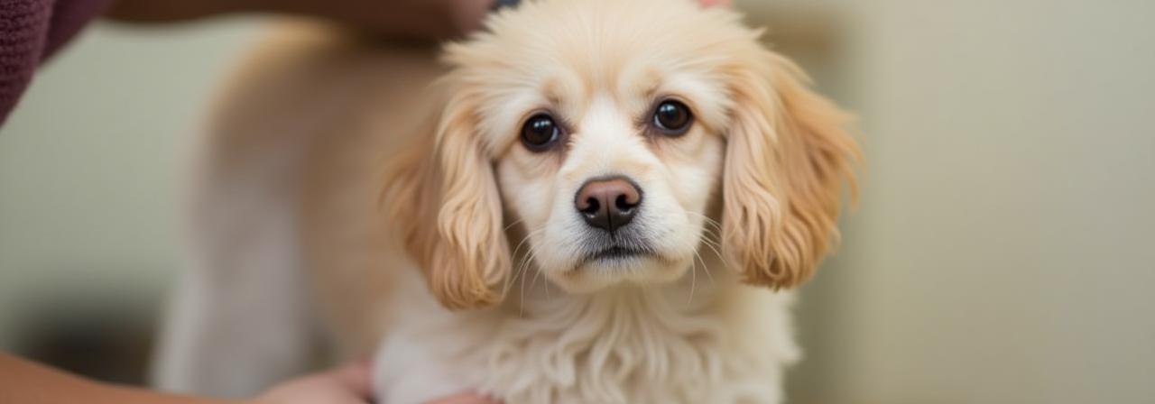 Dog getting groomed at Aussie Paws Hotel